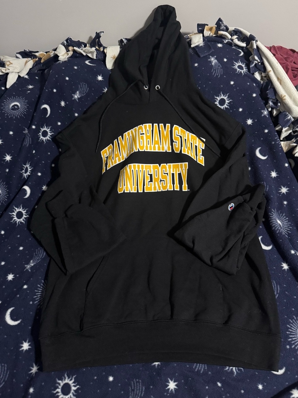 Framingham State University black Champion hoodie